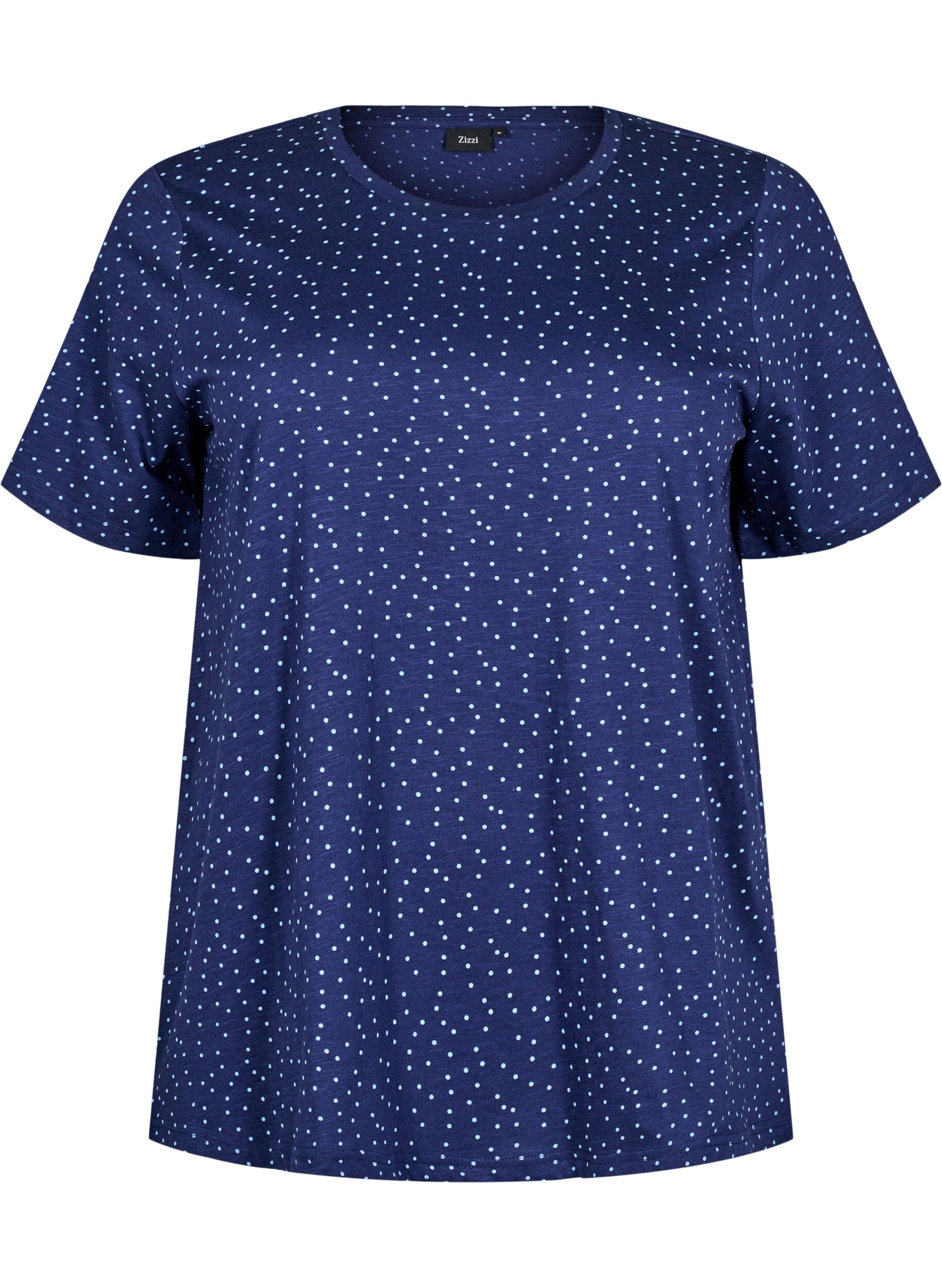 Zizzifashion Organic cotton T-shirt with dots, Blue, Packshot image number 0