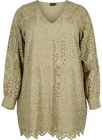 Cotton tunic with broderie anglaise