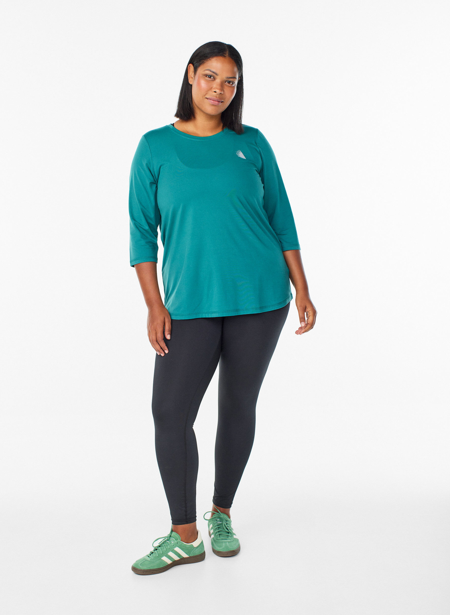 ZizzifashionWorkout top with 3/4 sleeves, Green, Model image number 1