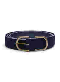 Belt with gold buckle in leather mix