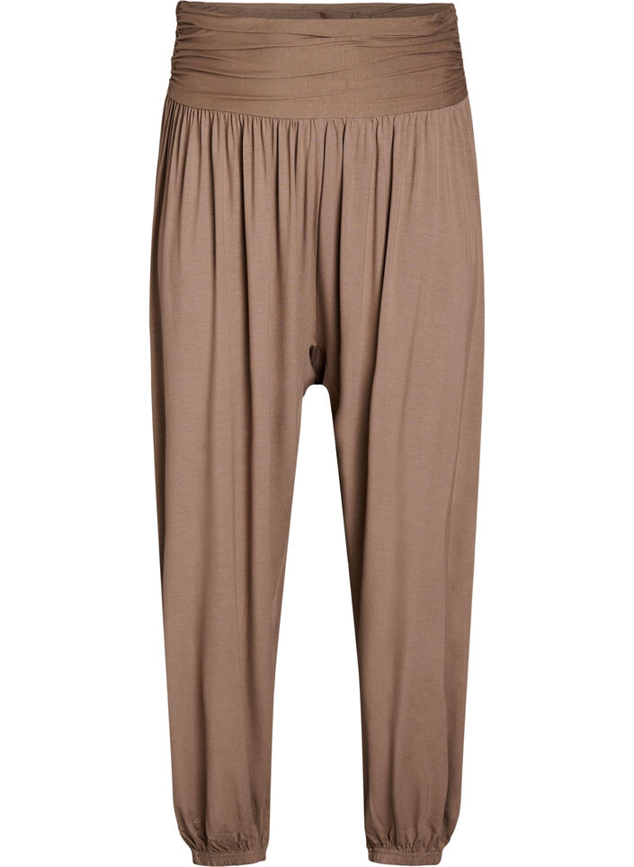 Loose-fitting harem trousers, Brown, Packshot image number 0