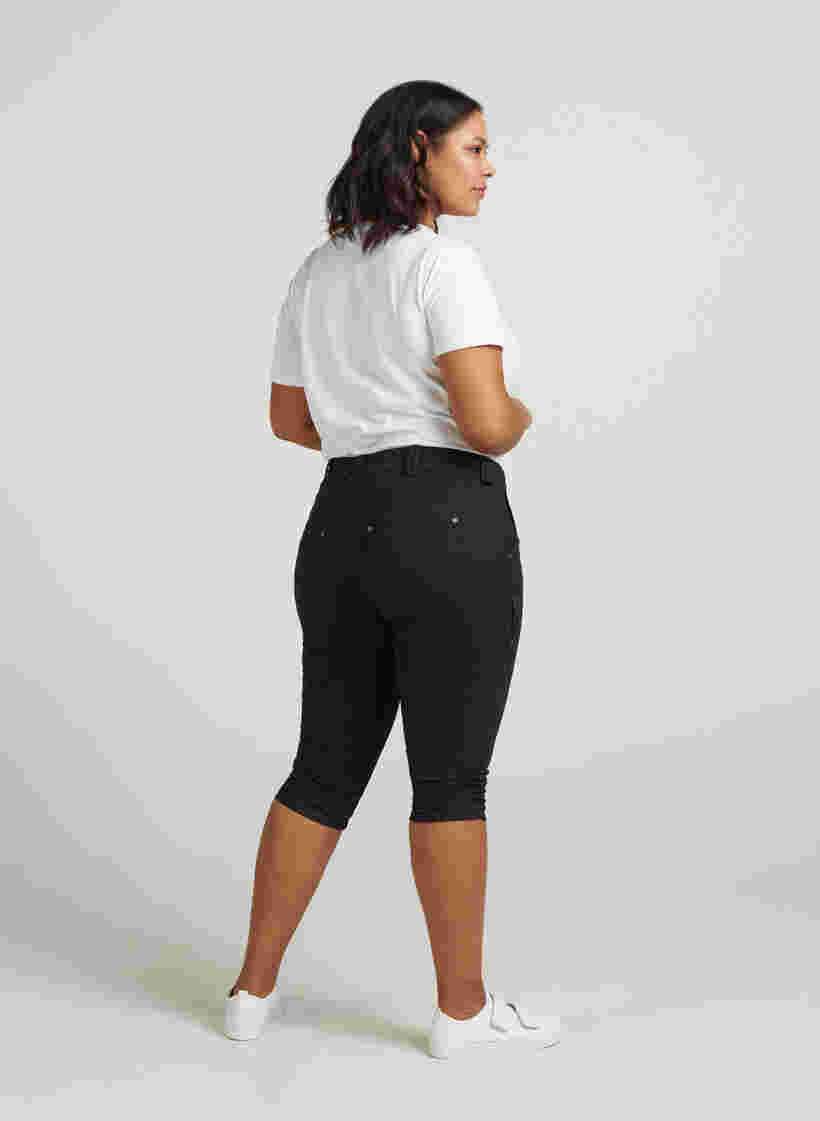 Slim fit capri jeans with pockets, Black, Model image number 1