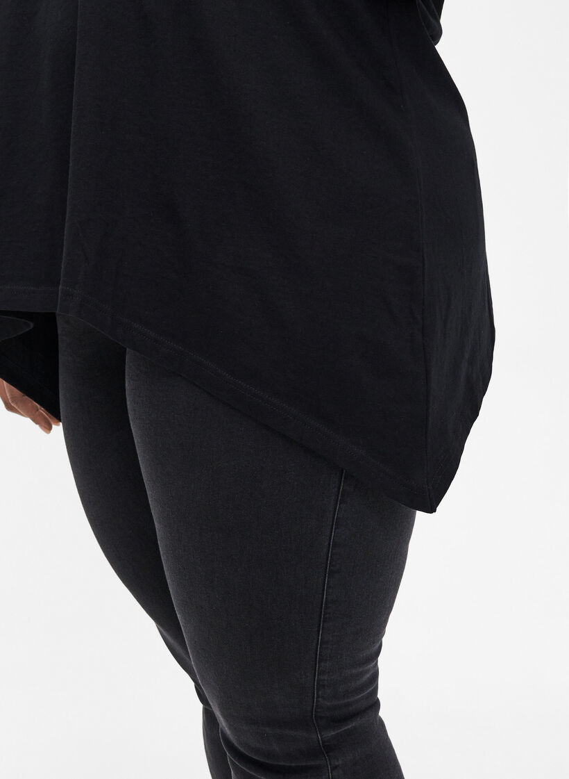 Cotton t-shirt with short sleeves, Black W. Sun, Model image number 2