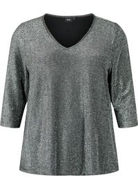 Glitter blouse with 3/4 sleeves