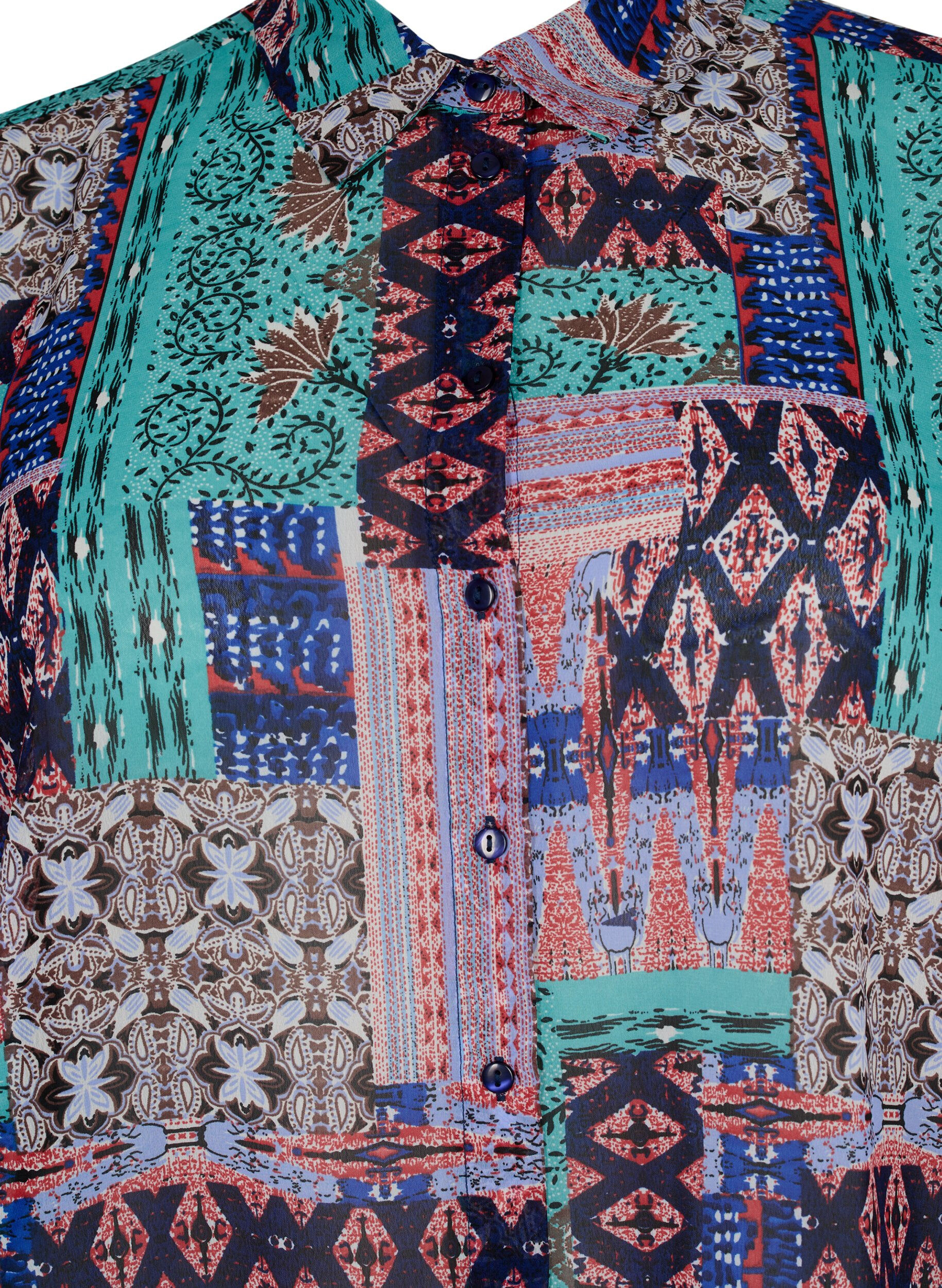 Zizzifashion FLASH - Long sleeve shirt with floral print, Multi Ethnic , Packshot image number 2