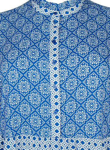 A-shape dress with patterns and cutlines, Blue AOP, Packshot image number 2