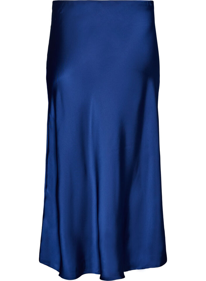Satin midi skirt, Blue, Packshot image number 1