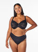 Full cover bra in mesh with wave pattern, Black, Model image number 1