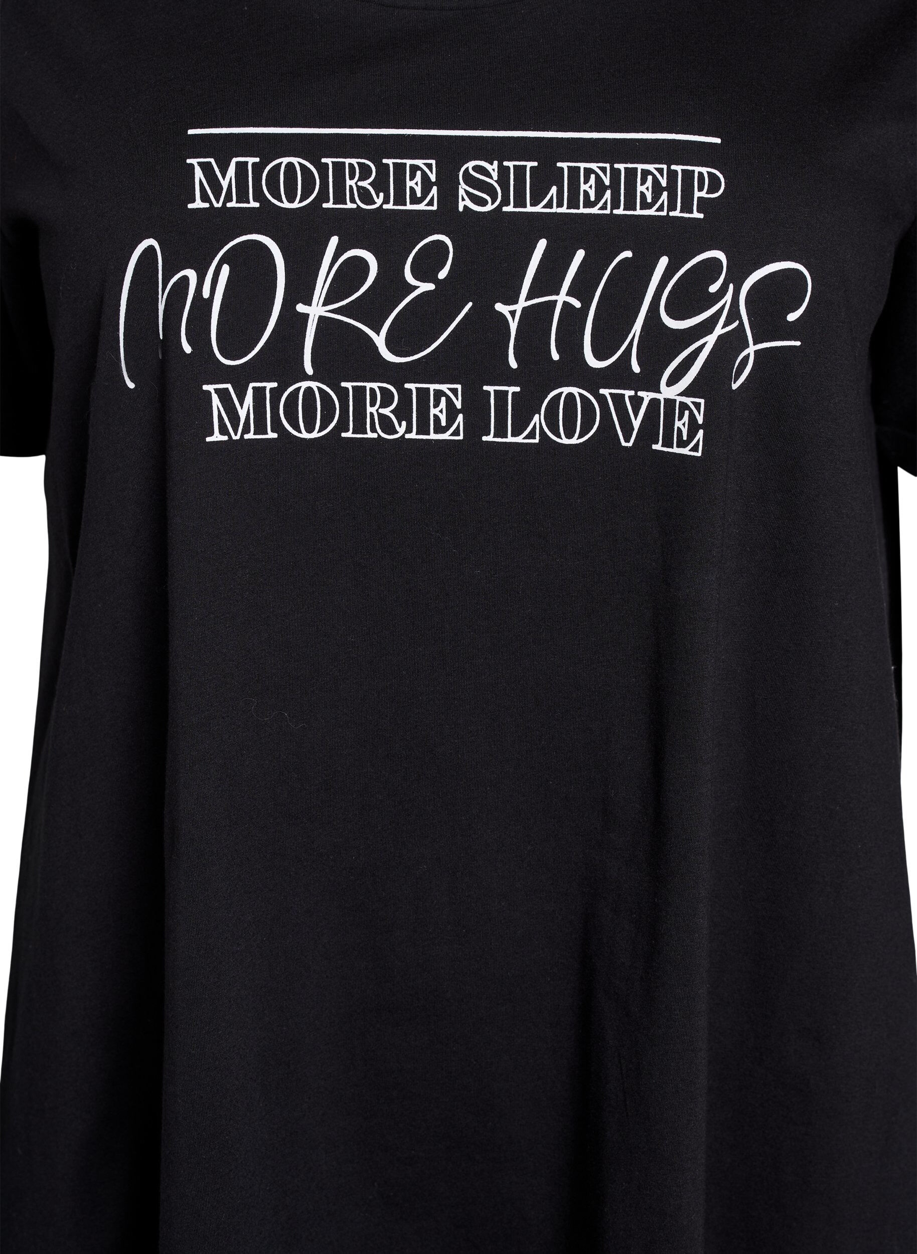 ZizzifashionShort-sleeved nightgown in organic cotton, Black, Packshot image number 2