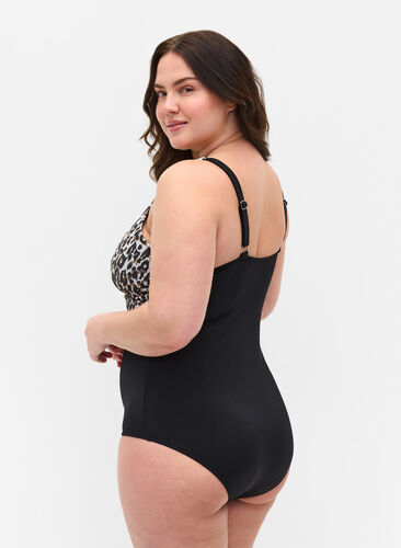 Swimsuit with underwire and leopard print, Leopard AOP, Model image number 1