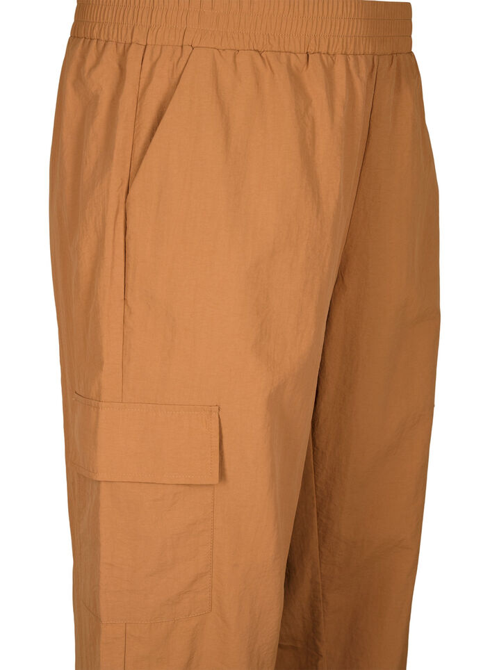 Cargo pants with adjustable elastic drawstring, Sand, Packshot image number 2