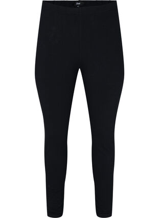 Cotton leggings with print details, Black, Packshot image number 0