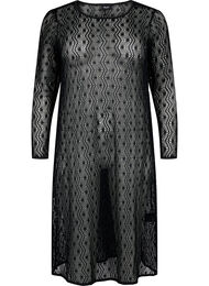 Crochet dress with long sleeves, Black, Packshot