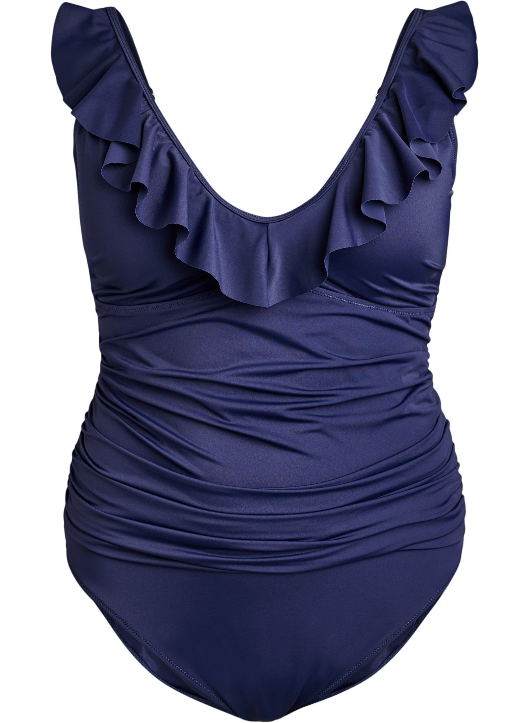 Zizzifashion Swimsuit with ruffles and removable padding, Blue, Packshot image number 0