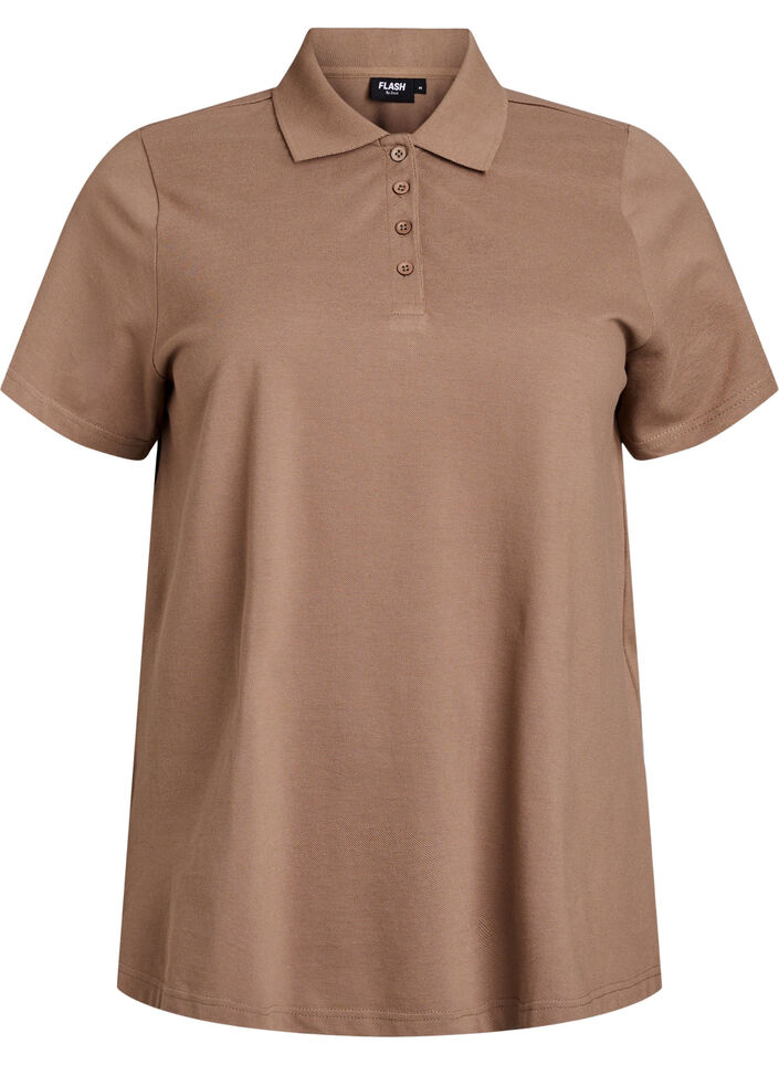 FLASH - Polo shirt with short sleeves, Brown, Packshot image number 0