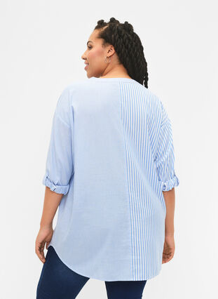 Striped tunic with 3/4 sleeves, Marina W. Stripe, Model image number 1