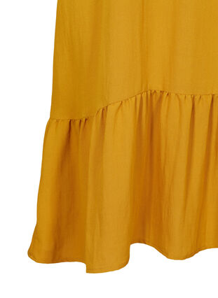 Short-sleeved viscose dress with v-neck, Harvest Gold, Packshot image number 2
