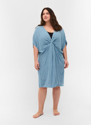 Short-sleeved viscose beach dress, Citadel, Model image number 2