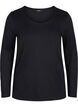 Plain basic top in cotton, Solid Black, Packshot image number 0