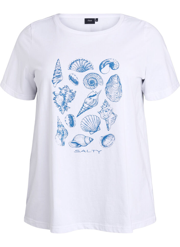 T-shirt with print detail, White, Packshot image number 0