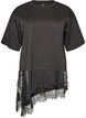 Jersey blouse with a layered look and lace, Black, Packshot image number 0