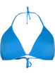 Solid color triangle bikini top, Blue, Packshot image number 0