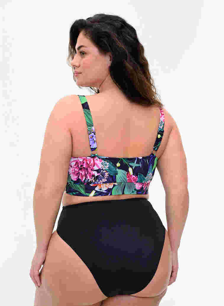 Bikini top with adjustable shoulder straps, Flower Print, Model image number 1
