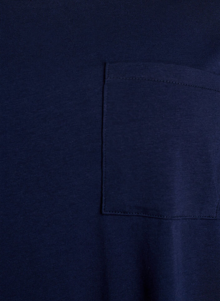 Long-sleeved pyjama top in soft cotton jersey, Blue, Packshot image number 2