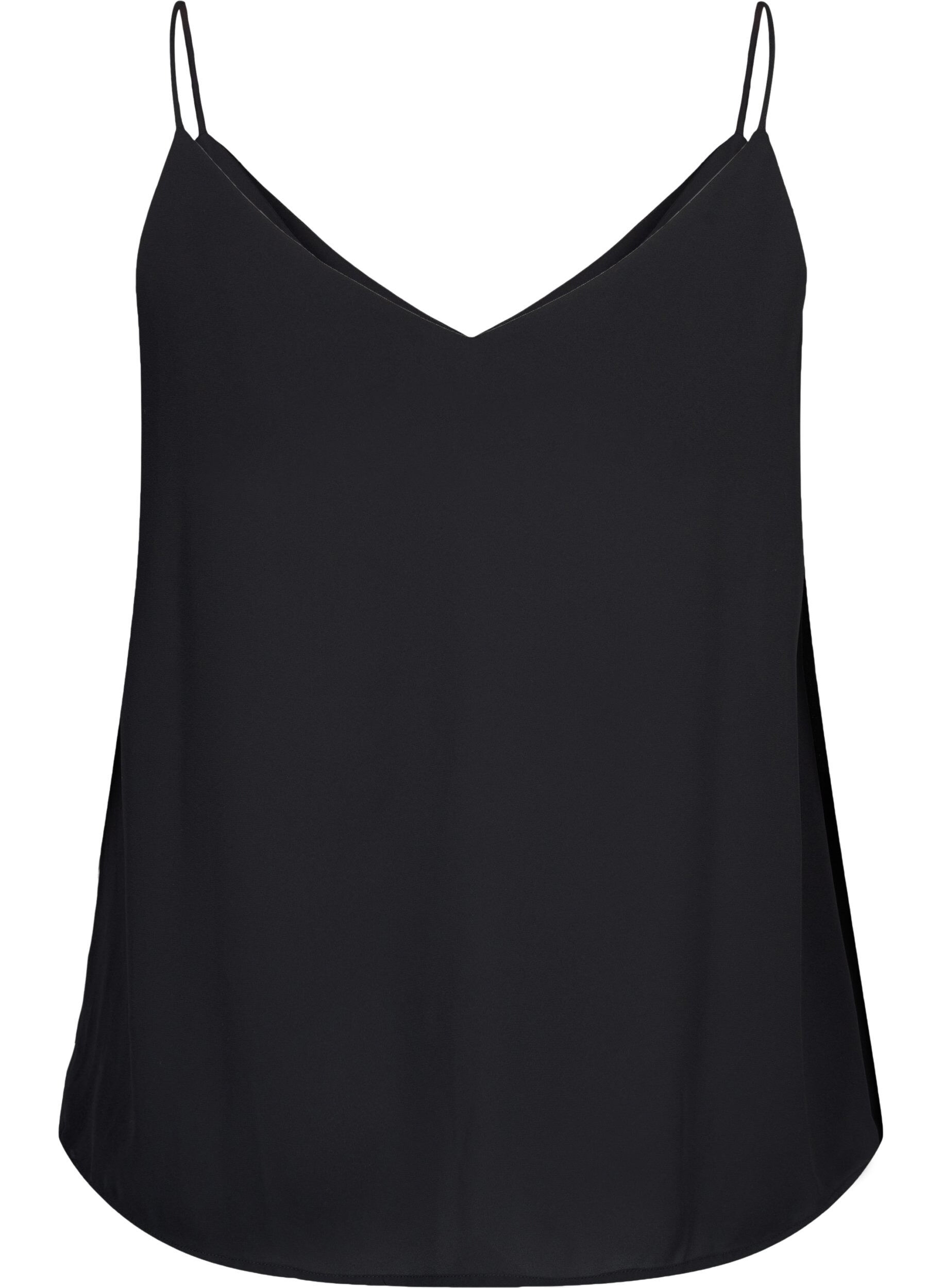 Zizzifashion V-neck strap top, Black, Packshot image number 1