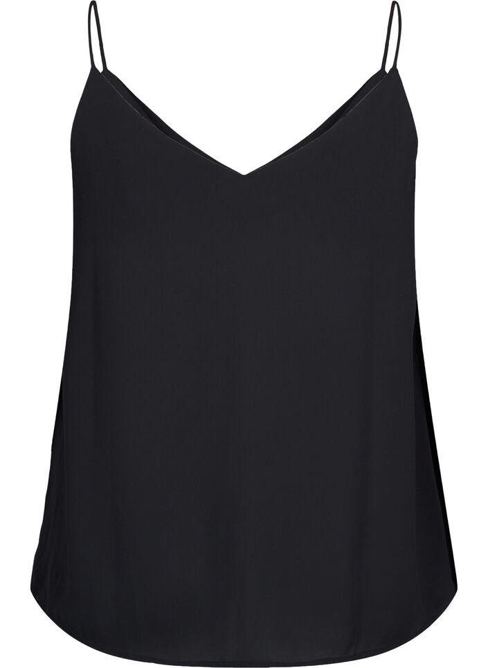 V-neck strap top, Black, Packshot image number 1