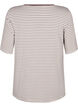 Striped T-shirt in lyocell with round neck, Brown, Packshot image number 1