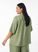 V-neck shirt blouse with short sleeves, Green, Model image number 2