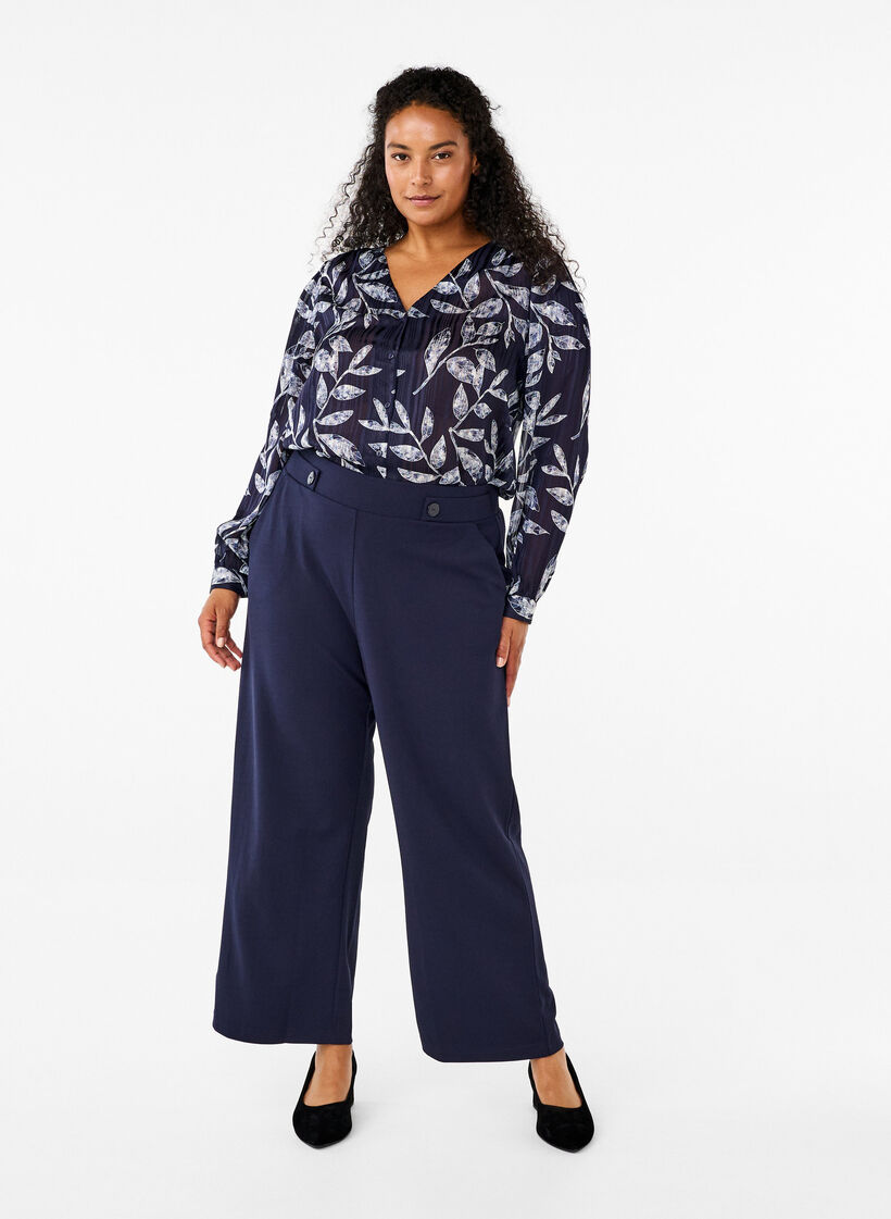 Loose trousers with pockets, Blue, Model image number 0