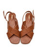 Leather sandal with criss-cross straps, Brown, Model image number 0