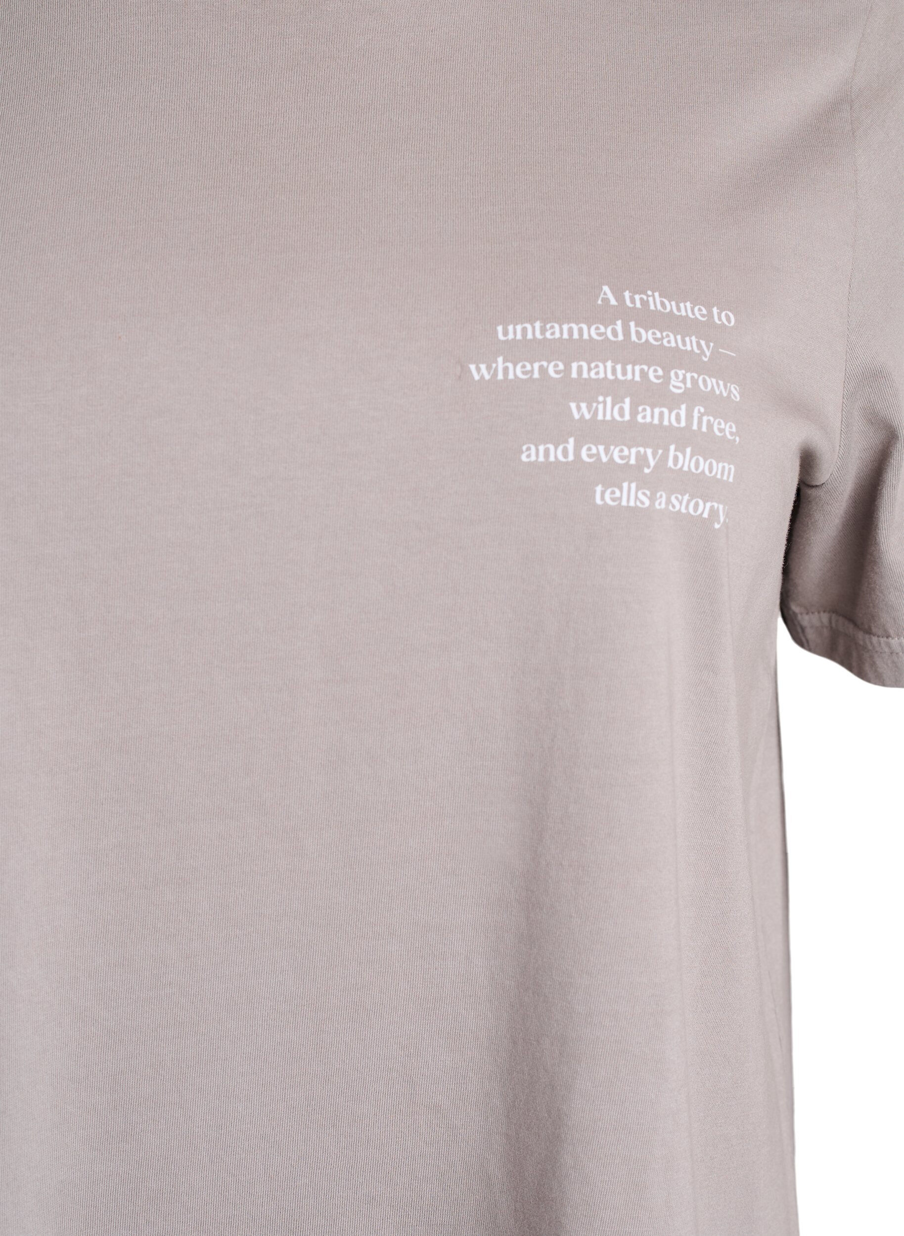 Zizzifashion Cotton T-shirt with front and back print, Grey, Packshot image number 2