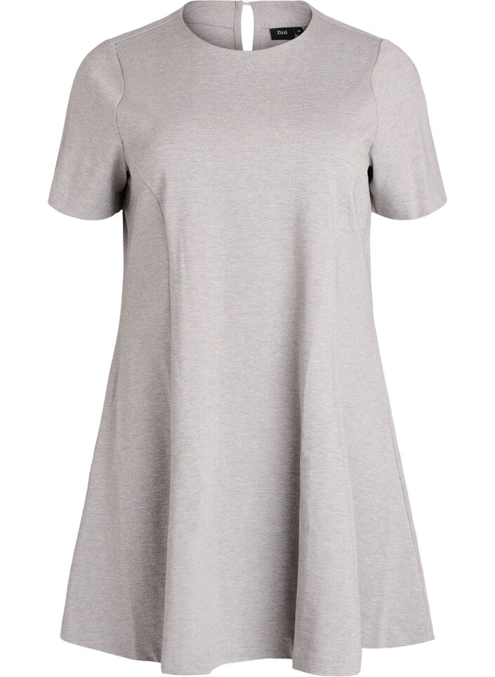 Short A-line jersey dress, Grey, Packshot image number 0