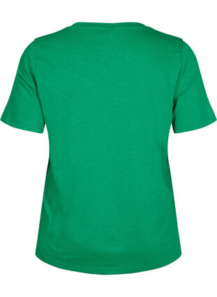 Short sleeve basic t-shirt with v-neck, Jolly Green, Packshot image number 1