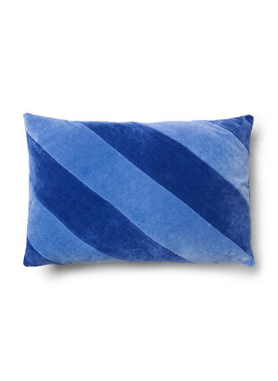 Striped cushion cover in velour, Surf the web Comb, Packshot image number 0