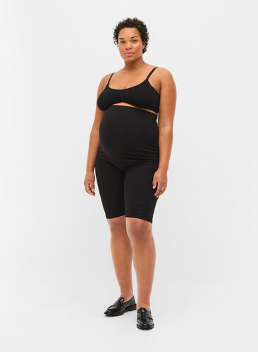 Close-fitting maternity shorts, Black, Model image number 0