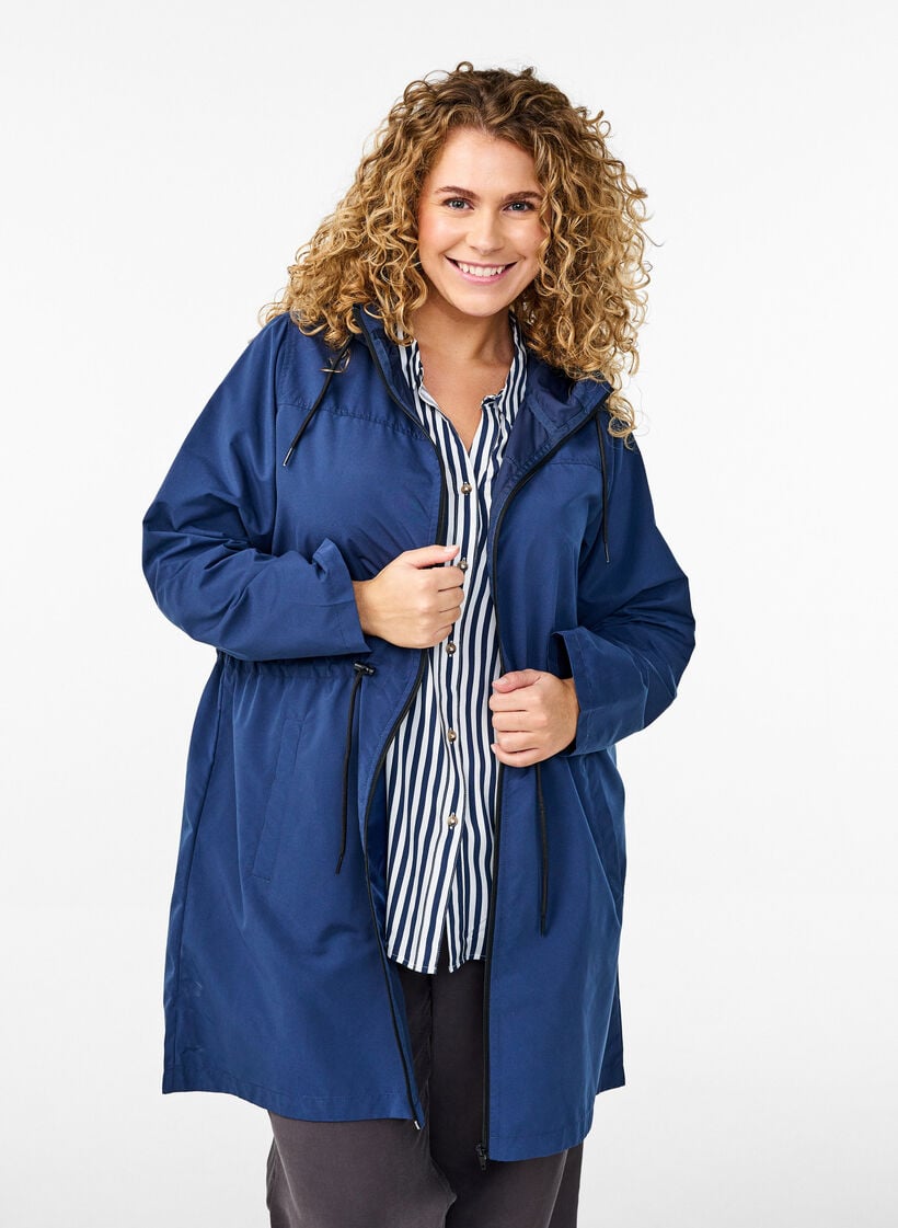 FLASH - Lightweight parka with a hood, Blue, Model image number 0