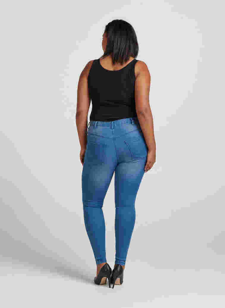 Super slim Amy jeans with high waist, Lt blue Denim, Model image number 1
