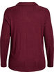 Jersey blouse with collar and cable pattern, Dark Bordeaux, Packshot image number 1