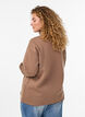 Sweatshirt with high neck and college print, Brown, Model image number 2