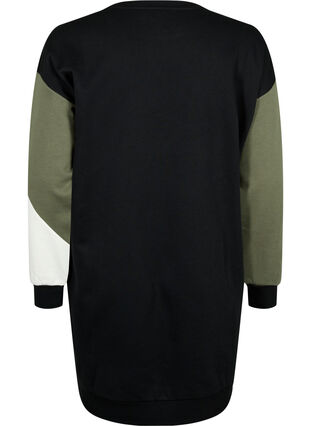 Long sweatshirt with colorblock pattern, Kalamata Color B. , Packshot image number 1