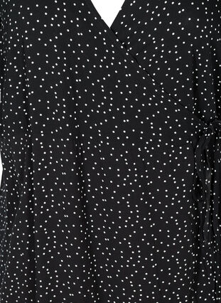 Short-sleeved, dotted wrap dress, Black, Packshot image number 2