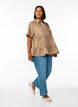 Loose blouse with collar and buttons, Brown, Model image number 1