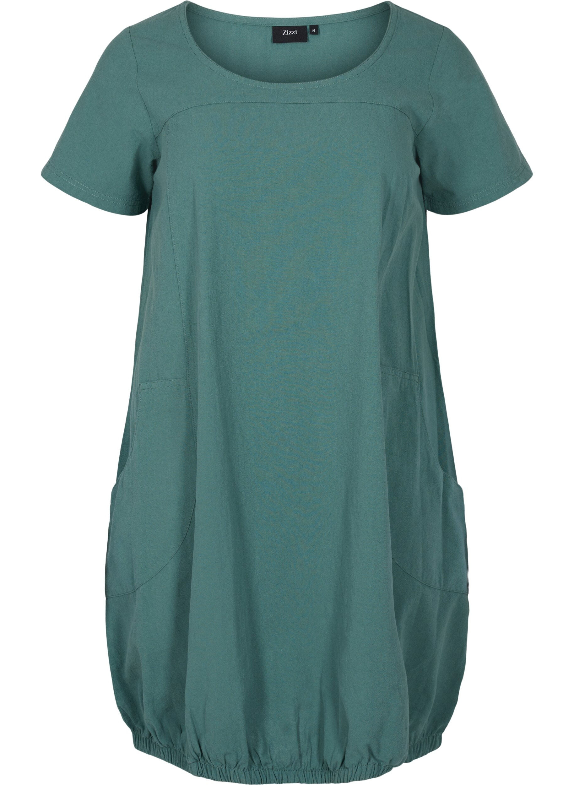 ZizzifashionShort-sleeved cotton dress, Green, Packshot image number 0