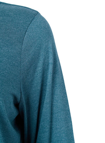 Melange blouse with long sleeves, Legion Blue Mel., Packshot image number 2