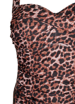 Swimsuit with draping and padded cups, Leopard, Packshot image number 2