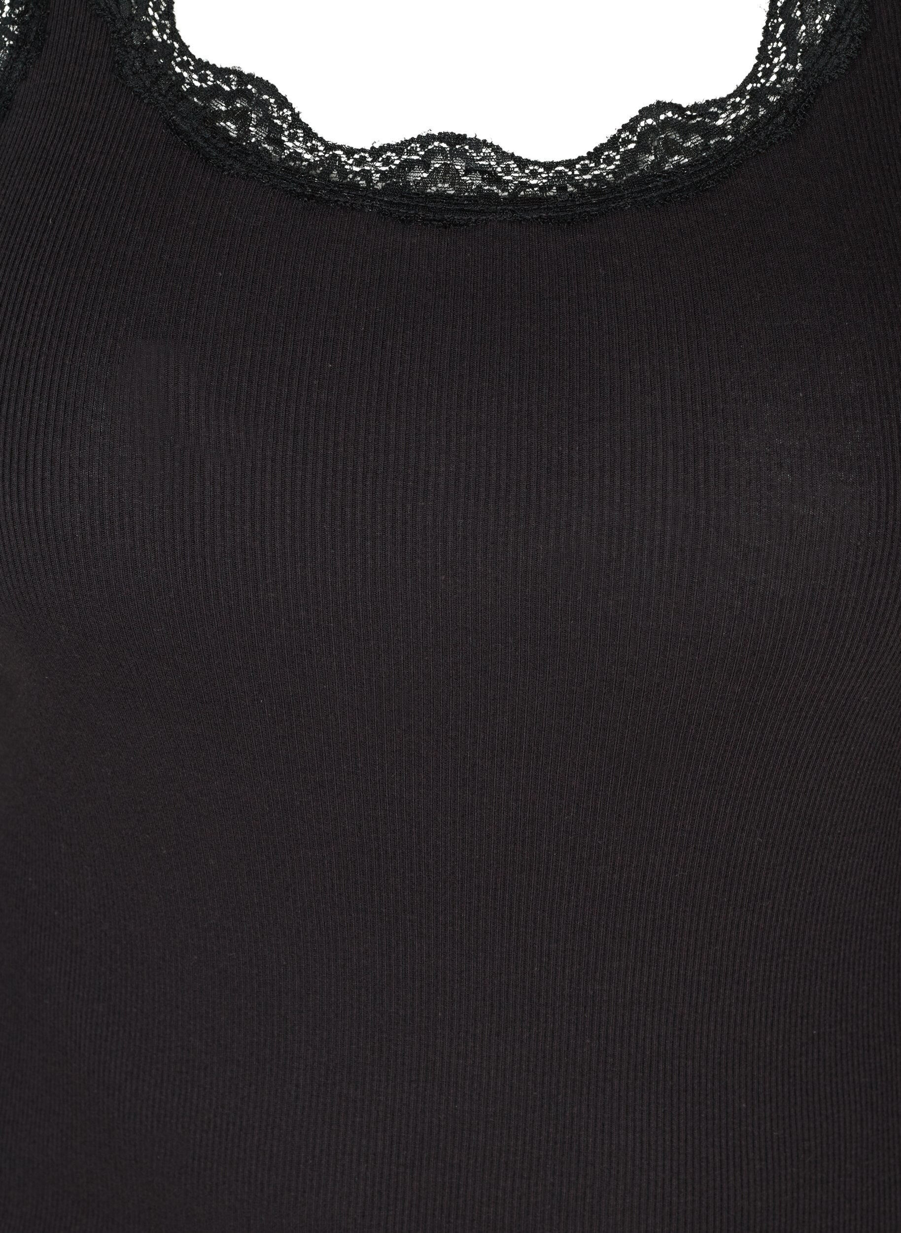 Zizzifashion Top with lace trim, Black, Packshot image number 2